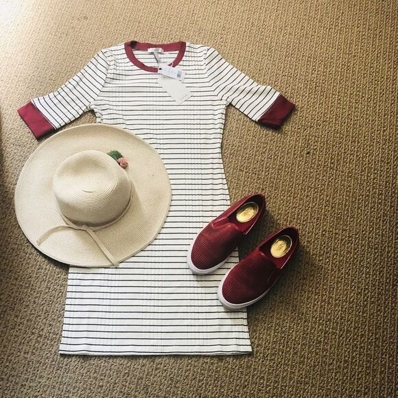 New with Tags Joie Tayanita Stripped T-Shirt Dress, Size Small - Picture 2 of 4